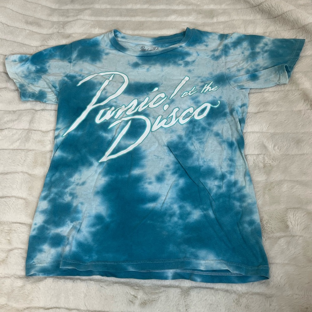 Panic! At the Disco Women’s XS Blue White Graphic Punk Concert Music Tee School